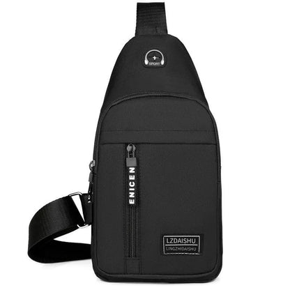 Men's Solid Color Chest Bag - Outdoor Casual Fashion Canvas Messenger Satchel with Zipper