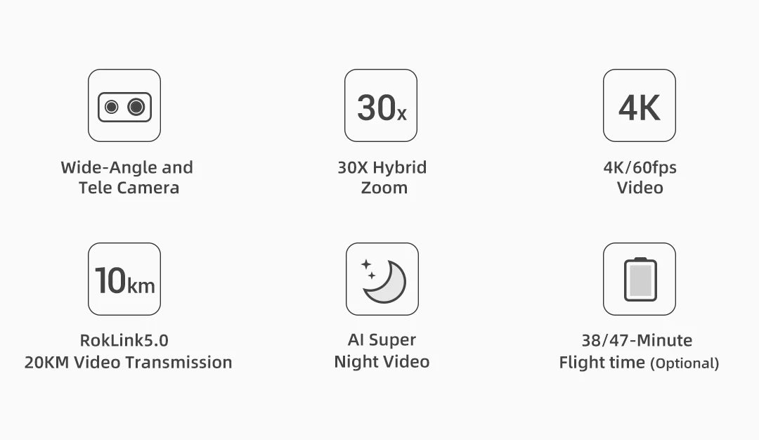 FIMI X8 Tele Max 20km Range drone 4K professional original 60fps Dual Camera 3-Axis Gimbal & AI Night Vision 30min Flight Time