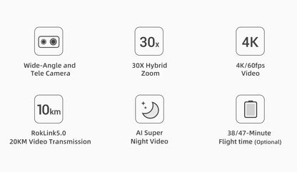 FIMI X8 Tele Max 20km Range drone 4K professional original 60fps Dual Camera 3-Axis Gimbal & AI Night Vision 30min Flight Time
