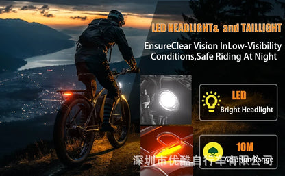 E-Bike 4000W Motor 52V32AH All-terrain Fully Suspended Off-road Motorcycle Electric Bike 24*4.0-inch Fat Tire  Electric Bicycle