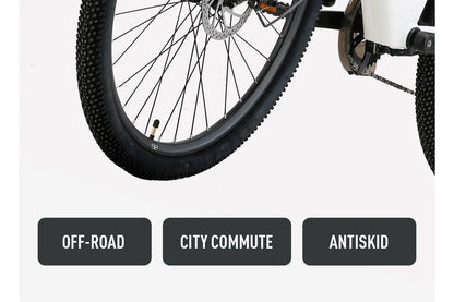 Electric Bicycle 26" 250W Motor 7S Removable Li-Battery Pedal Assist with Basket Luggage Rack Urban Unisex City Commuter E-bike