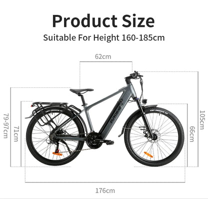 Electric Bike 400W Motor 48V15AH Removable Lithium Battery Electric Bicycle 26inch 21speed Adult Mountain Off-road Ebike