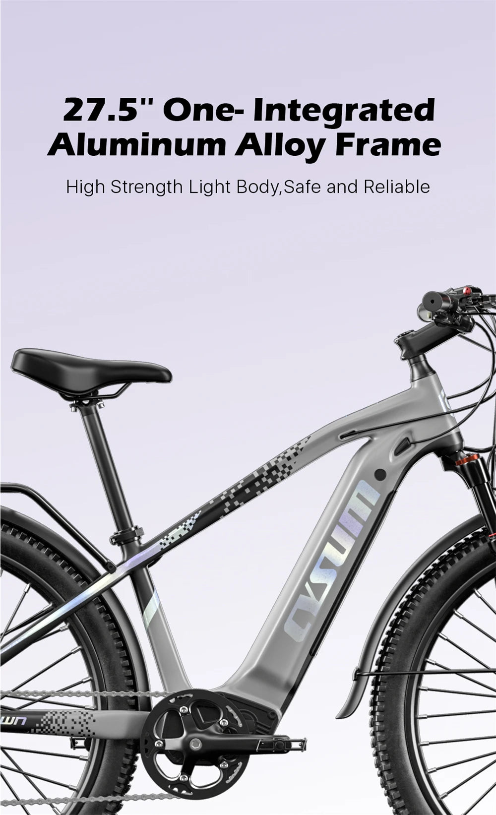 Electric Bicycle 48V 14AH Lithium Battery Electric Mountain Bike 100km Range 27.5" Spoke Wheel 7 Speed Adults Mountain E-bike