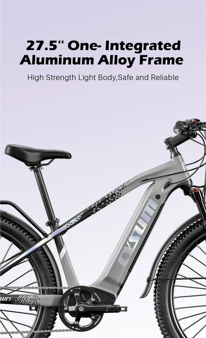 Electric Bicycle 48V 14AH Lithium Battery Electric Mountain Bike 100km Range 27.5" Spoke Wheel 7 Speed Adults Mountain E-bike