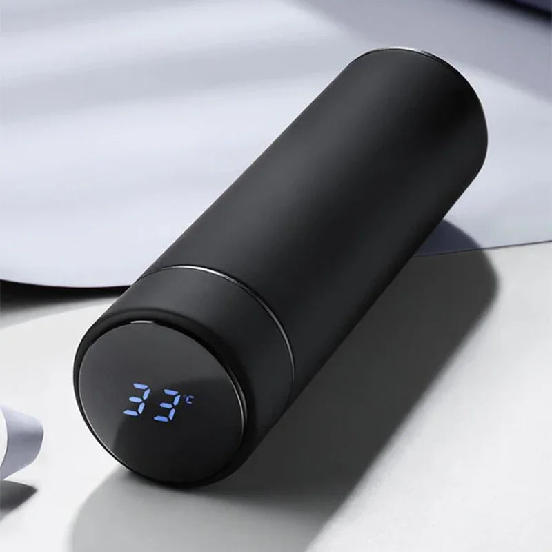 500ml Insulated Thermal Water Bottle with Digital Temperature Display - Leakproof Stainless Steel Vacuum Flask for Coffee and Milk