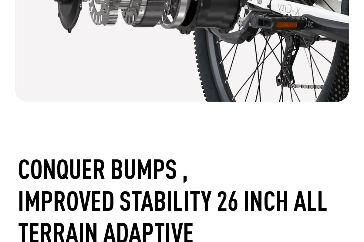 Electric Bicycle 26" 250W Motor 7S Removable Li-Battery Pedal Assist with Basket Luggage Rack Urban Unisex City Commuter E-bike