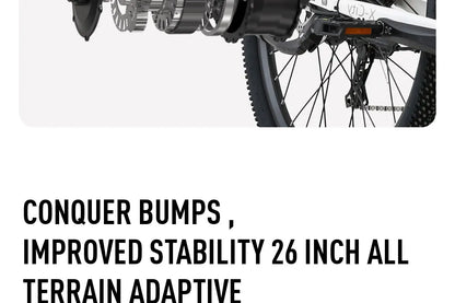 Electric Bicycle 26" 250W Motor 7S Removable Li-Battery Pedal Assist with Basket Luggage Rack Urban Unisex City Commuter E-bike