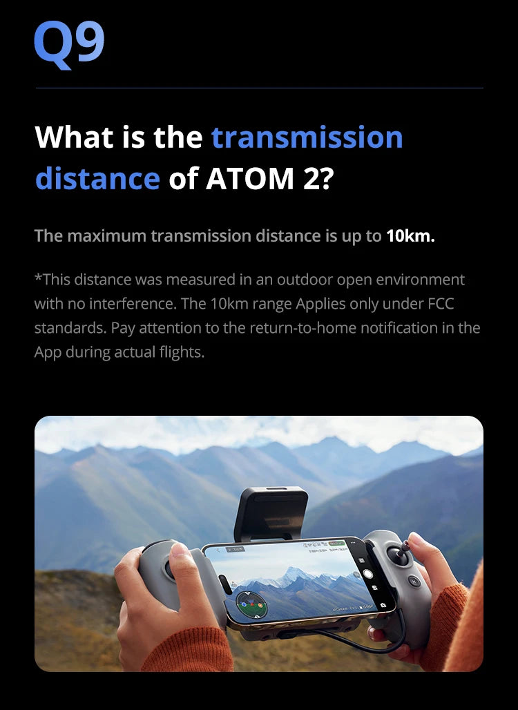 Potensic ATOM 2 3-Axis Gimbal Camera Drone 4K Video, 8K Photo, Under 249g, Vertical Shoot, 10-KM Professional Drones, Night Shot