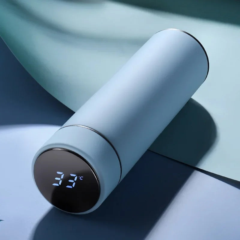 500ml Insulated Thermal Water Bottle with Digital Temperature Display - Leakproof Stainless Steel Vacuum Flask for Coffee and Milk