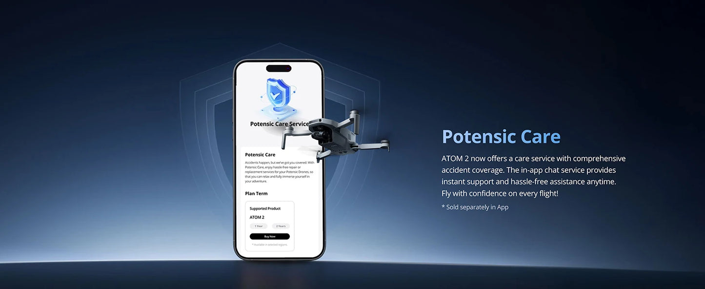Potensic ATOM 2 3-Axis Gimbal Camera Drone 4K Video, 8K Photo, Under 249g, Vertical Shoot, 10-KM Professional Drones, Night Shot