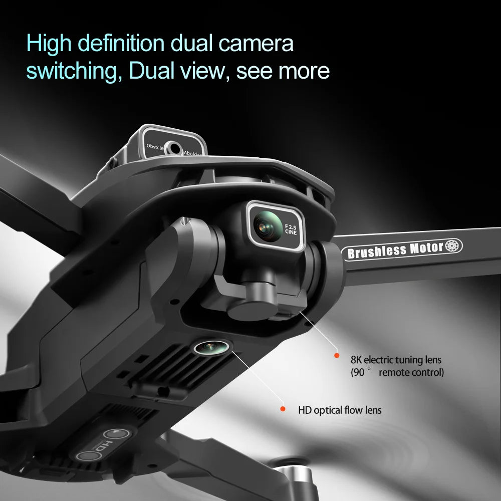 2025 New V168 Max Drone 8K Professional 5G GPS HD Dual Camera Photography 5KM Brushless Foldable Large Screen RC Quadcopter Toys