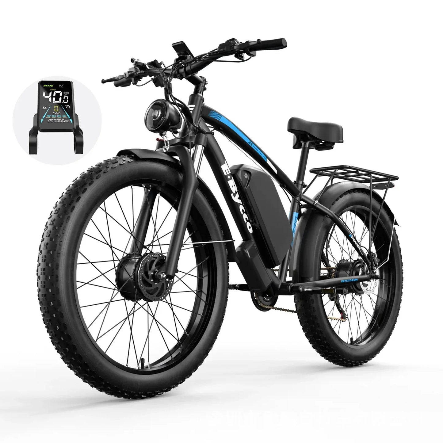 E-Bike 4000W Motor 52V32AH All-terrain Fully Suspended Off-road Motorcycle Electric Bike 24*4.0-inch Fat Tire  Electric Bicycle