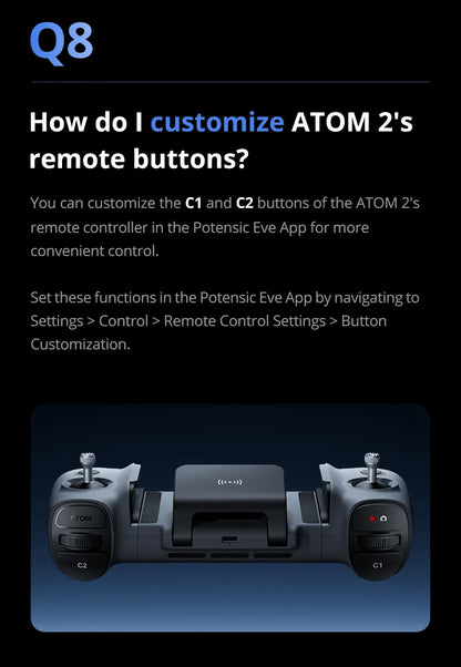 Potensic ATOM 2 3-Axis Gimbal Camera Drone 4K Video, 8K Photo, Under 249g, Vertical Shoot, 10-KM Professional Drones, Night Shot