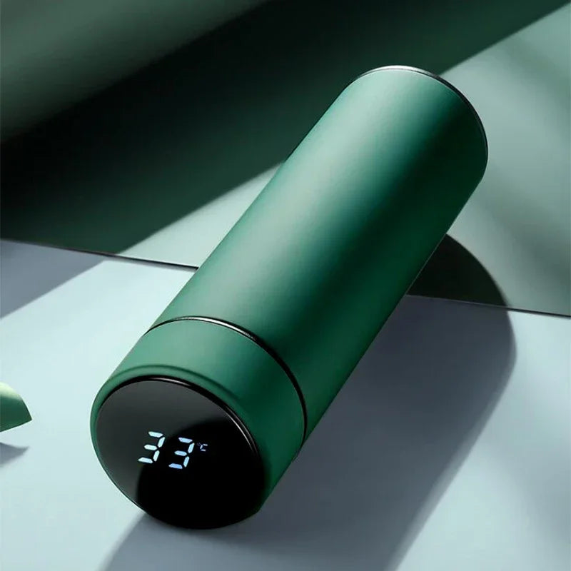 500ml Insulated Thermal Water Bottle with Digital Temperature Display - Leakproof Stainless Steel Vacuum Flask for Coffee and Milk